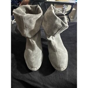 Women's‎ Size 8.5 Hot In Hollywood Gray Suede Leather Pointed Toe Boots